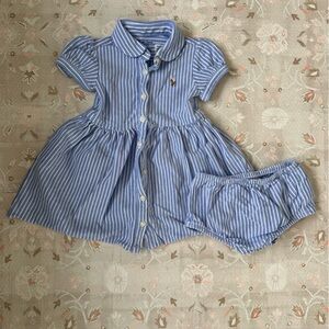 Ralph Lauren Blue Striped Baby Dress